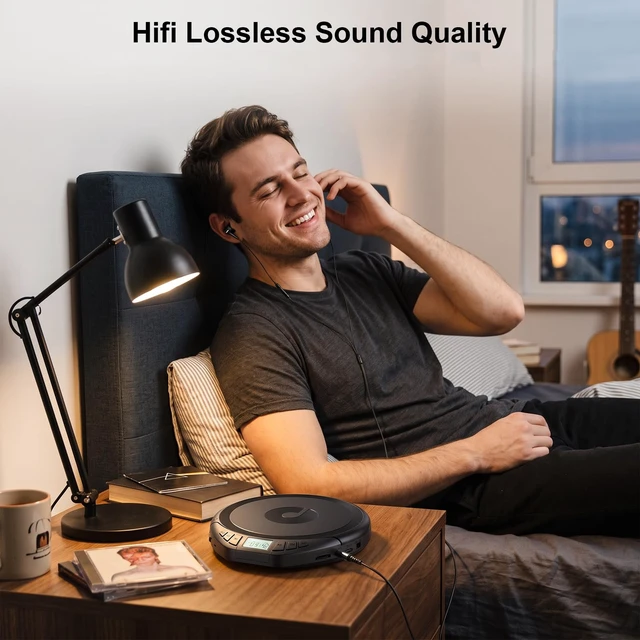 Alt view image 5 of 7 - Portable CD Player with Earphones CD Player for Car CD Dsicman with Anti-Skip Shockproof with LCD Display Support PROG Memory Repeat Function