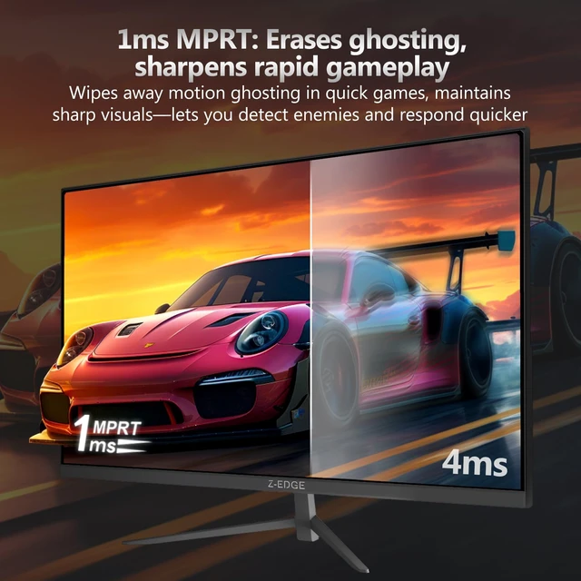 Alt view image 3 of 7 - Z-Edge 24 inch 240Hz 144Hz Gaming Monitor, FHD 1080p, IPS PC Gaming MPRT 1ms, 350nits, 16.7M Colors, 99% sRGB, UG24PJ Frameless Bezel, DP x1, HDMI x1(Black)