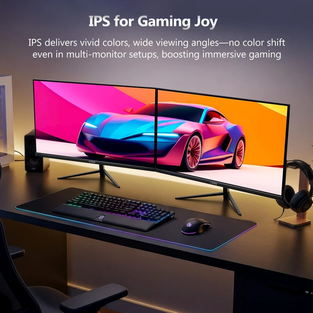 Alt view image 4 of 7 - Z-Edge 24 inch 240Hz 144Hz Gaming Monitor, FHD 1080p, IPS PC Gaming MPRT 1ms, 350nits, 16.7M Colors, 99% sRGB, UG24PJ Frameless Bezel, DP x1, HDMI x1(Black)