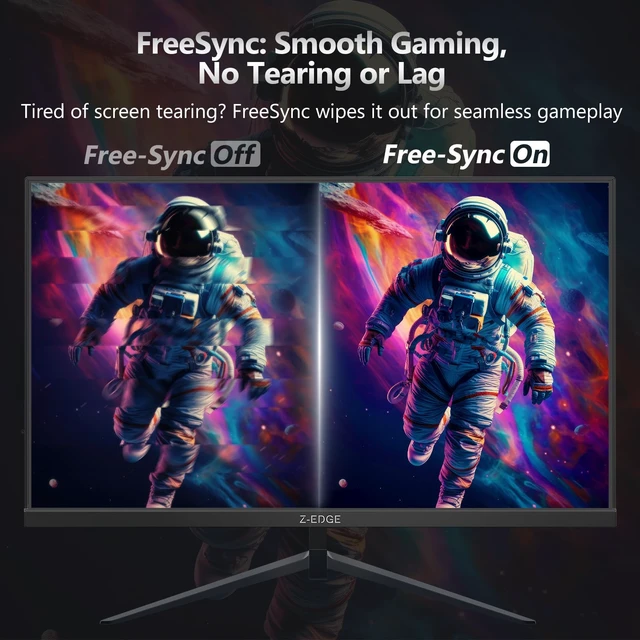 Alt view image 5 of 7 - Z-Edge 24 inch 240Hz 144Hz Gaming Monitor, FHD 1080p, IPS PC Gaming MPRT 1ms, 350nits, 16.7M Colors, 99% sRGB, UG24PJ Frameless Bezel, DP x1, HDMI x1(Black)