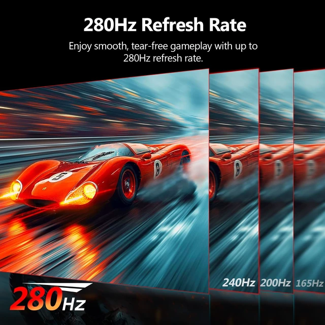 Alt view image 2 of 7 - Z-Edge 27 inch White Gaming Monitor, 1080P 280Hz 240Hz Computer Screen Curved Monitor, 1500R, MPRT 1ms, FreeSync, 350nits, 4000:1 Contrast, UG27P Frameless, DP & HDMI, Metal Stand