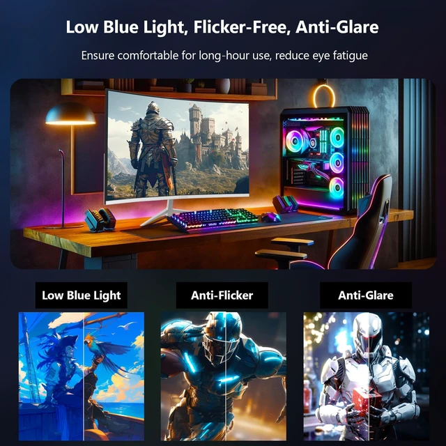 Alt view image 7 of 7 - Z-Edge 27 inch White Gaming Monitor, 1080P 280Hz 240Hz Computer Screen Curved Monitor, 1500R, MPRT 1ms, FreeSync, 350nits, 4000:1 Contrast, UG27P Frameless, DP & HDMI, Metal Stand