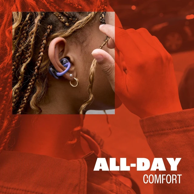 Alt view image 7 of 7 - Soundgear Clips Open Ear Headphones for Situational Awareness - Purple