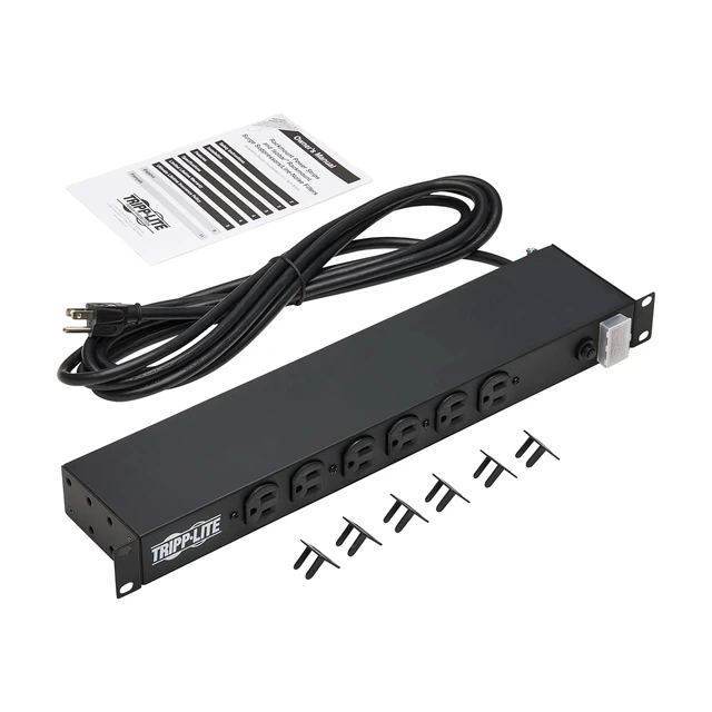 Alt view image 3 of 4 - Eaton RS1215-20 Heavy Duty Metal 20A 1U Rack Mount Power Strips 12 Outlets, 20A Circuit Breaker On/Off Switch Cover, 15ft Extension Cord, Garage, Manufacturer's