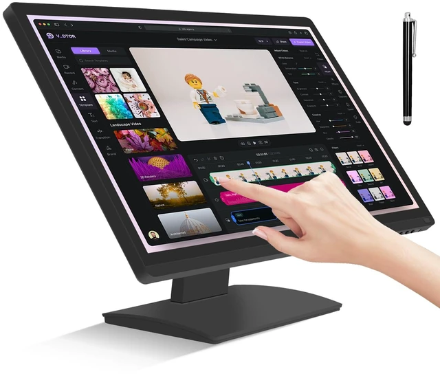 Main image of 24 Inch Touchscreen Monitor, IPS FHD 1080P Touch PC Display, 100Hz, LED Backlit Multi-Touch Monitor, VESA, HDMI & VGA & USB Computer Touch Screen for Gaming, Business, Warehouse, Bar, Gym