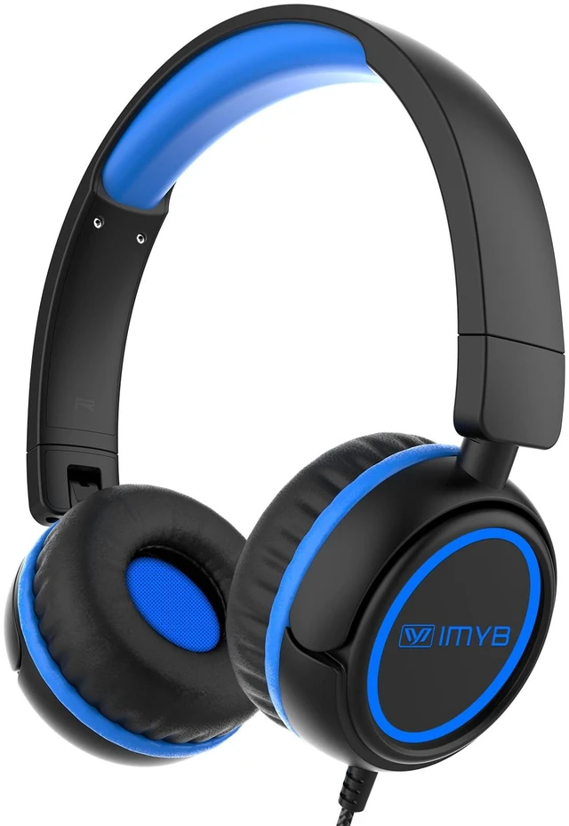 Main image of V1 Kids Headphones, Wired Stereo Foldable Tangle-Free 3.5mm Adjustable On-Ear Headphones for Kids for School/Toddlers/Childrens/Teens/Boys/Girls/Ipad/Tablet/Kindle/Phones/Travel/Plane (Black)