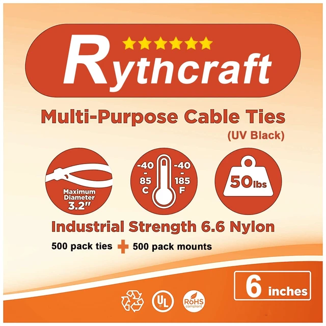 Alt view image 7 of 7 - 500 Pack 3/4" Zip Tie Adhesive Mounts Self Adhesive Cable Tie Base Holders with Multi-Purpose Tie wire clips with screw hole,Anchor stick on wire holder, Including 100 Pack ClipsBlack