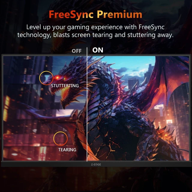 Alt view image 4 of 7 - Z-Edge 24.5 inch 240Hz 165Hz 144Hz Gaming Monitor, FHD 1080p, MPRT 1ms VA Monitor Gaming, 350nits, 16.7M Colors, 5000:1 Contrast, UG25I Frameless Bezel, DP x1, HDMI x2,for Business,Gaming