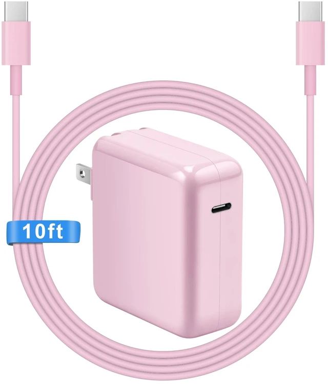Main image of Mac Book Pro Air Charger with 10FT Extra Long Type C Charging Cable, Pink 118W 96W 87W 61W USB Type C(USB-C) Fast Power Adapter, Compatible with MacBook Air Pro and All USB-C Devices