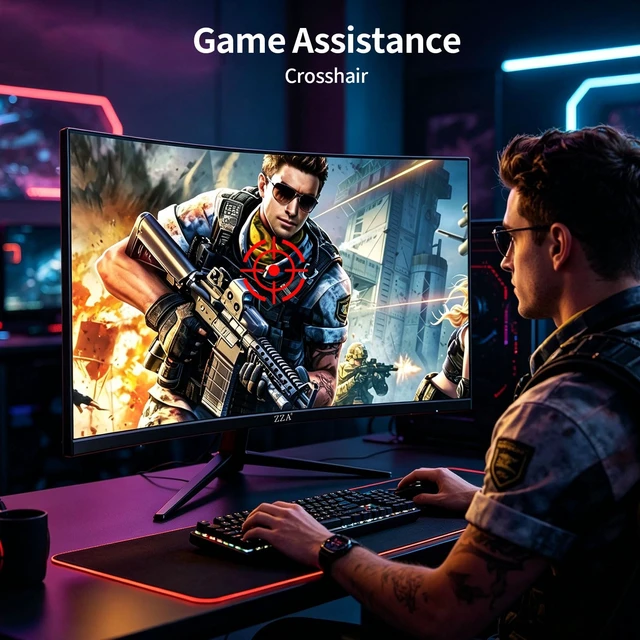 Alt view image 3 of 7 - 27 Inch Curved Gaming Monitor 280Hz, FHD 1080P PC Monitor, 1ms Gamer Screen, AMD FreeSync Premium, 100% sRGB, VESA Mountable, Eye Care Computer Monitor for Gaming Home Office