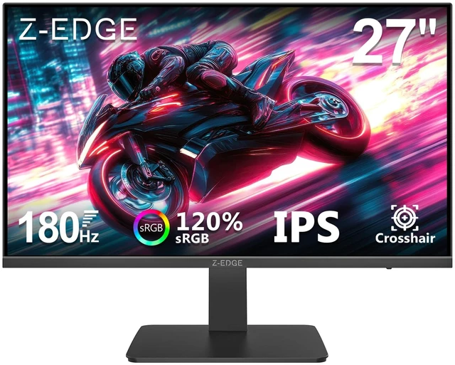 Main image of Z-Edge 27 inch 180Hz 165Hz Gaming Monitor, FHD 1080p, MPRT 1ms IPS Monitor Gaming, 300nits, 16.7M Colors, 120% sRGB, UG27F Frameless Bezel, DP x1, HDMI x1, for Gaming, WorK