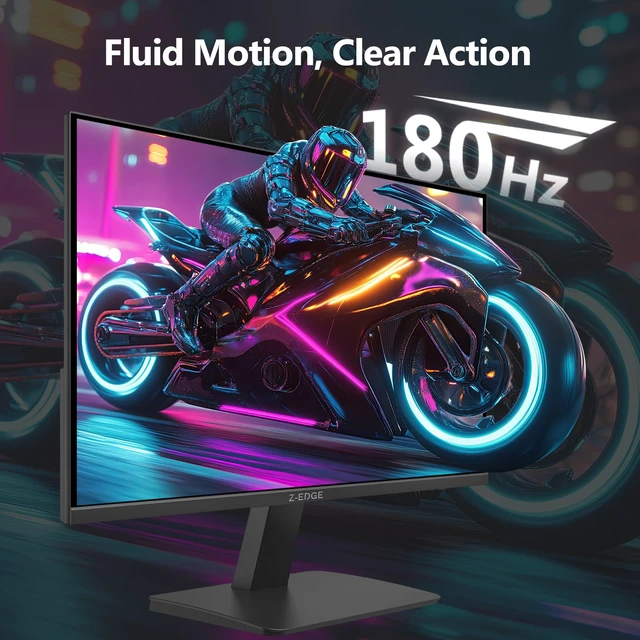 Alt view image 2 of 7 - Z-Edge 27 inch 180Hz 165Hz Gaming Monitor, FHD 1080p, MPRT 1ms IPS Monitor Gaming, 300nits, 16.7M Colors, 120% sRGB, UG27F Frameless Bezel, DP x1, HDMI x1, for Gaming, WorK