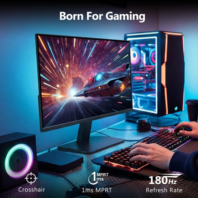 Alt view image 5 of 7 - Z-Edge 27 inch 180Hz 165Hz Gaming Monitor, FHD 1080p, MPRT 1ms IPS Monitor Gaming, 300nits, 16.7M Colors, 120% sRGB, UG27F Frameless Bezel, DP x1, HDMI x1, for Gaming, WorK