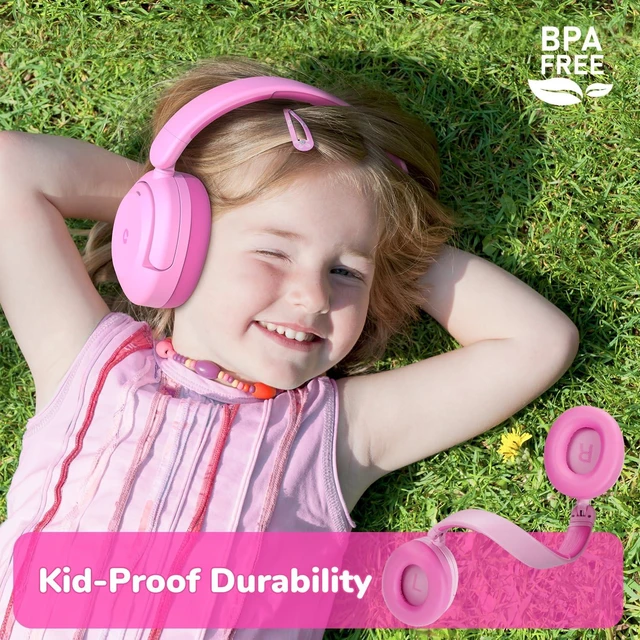 Alt view image 6 of 6 - BTH20 Active Noise Cancelling Headphones for Kids Toddler Travel SafeSound Tech3.1, 60H Play Time, USB C AUX Cable, Award-Winning Kids Bluetooth Wireless Headphones for Boys/Girls/Autism