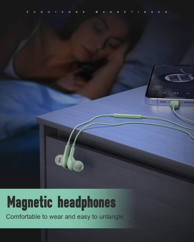 Alt view image 7 of 7 - Wired Headphones USB C for for Samsung S26 S25 Ultra A17 A16 S24 S23 A16 in Ear USB-C Headphones Wired with Microphone Volume Control Type C Headphones iPhone 16 Pro Max iPad Mini Xiaomi Pixel Green