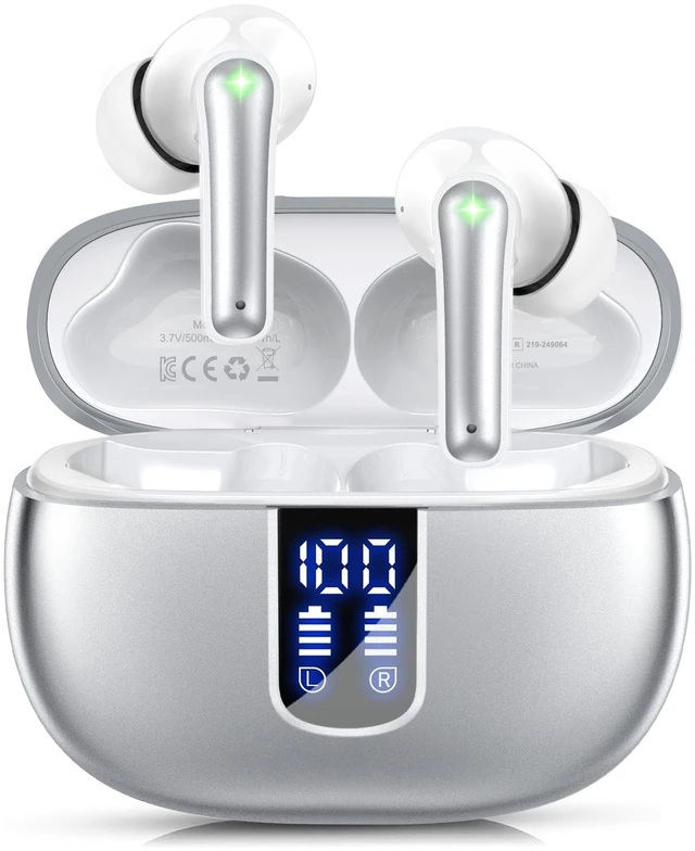 Main image of Wireless Earbuds Bluetooth 5.4 Headphones with 48H Playtime Ear Buds Noise Cancelling Mic, LED Power Display Charging Case, IPX7 Waterproof Bass Stereo Earphones for iPhone Android Phone/Laptop