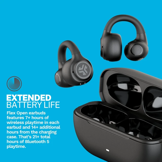 Alt view image 5 of 7 - Flex, Open Ear Earbuds, Clip On Wireless Bluetooth Earbuds, Open Ear Headphones, Black
