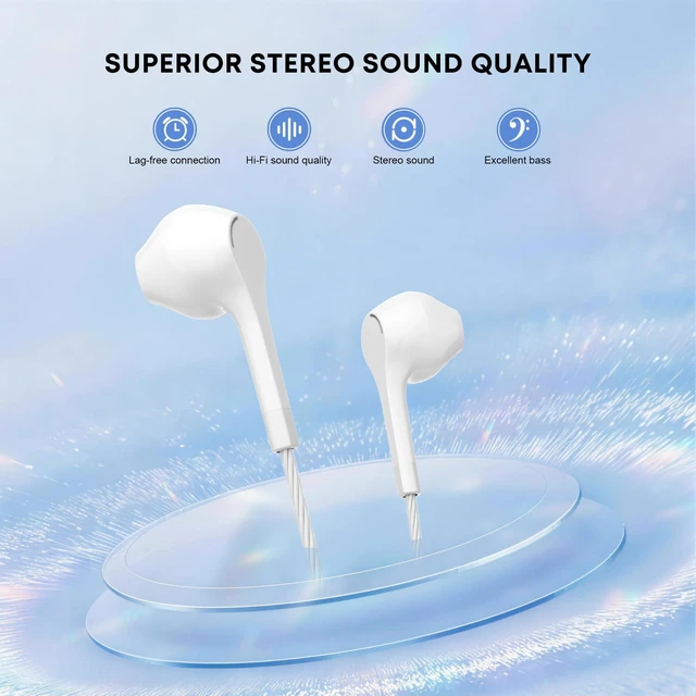Alt view image 2 of 7 - USB C Wired Earbuds, 5 Pack Type C Headphones with Microphone Heavy bass sound, built-in mic & control buttons, ergonomic semi-in-ear design, tangle-free cord, 5 mixed color pack