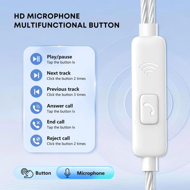 Alt view image 5 of 7 - USB C Wired Earbuds, 5 Pack Type C Headphones with Microphone Heavy bass sound, built-in mic & control buttons, ergonomic semi-in-ear design, tangle-free cord, 5 mixed color pack