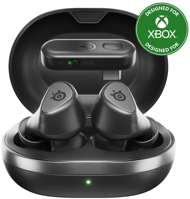Main image of Arctis GameBuds for Xbox/PC/PS5/Switch/Mobile Quick-Switch 2.4GHz+Bluetooth 5.3 Active Noise Cancelling Mobile App Water Resistant IP55 40H Battery with Qi Charging Case - Black