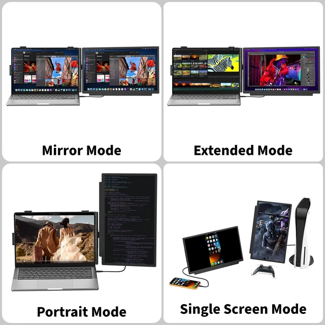 Alt view image 3 of 7 - Laptop Screen Extender 15.6 Inch, FHD 1080P IPS Portable Travel Dual Monitor, Slim 0.27'', Plug ang Play Detachable Extended Monitor for 13-17.3'' Laptops, Compatible with Mac,Wins, Android,Chrome