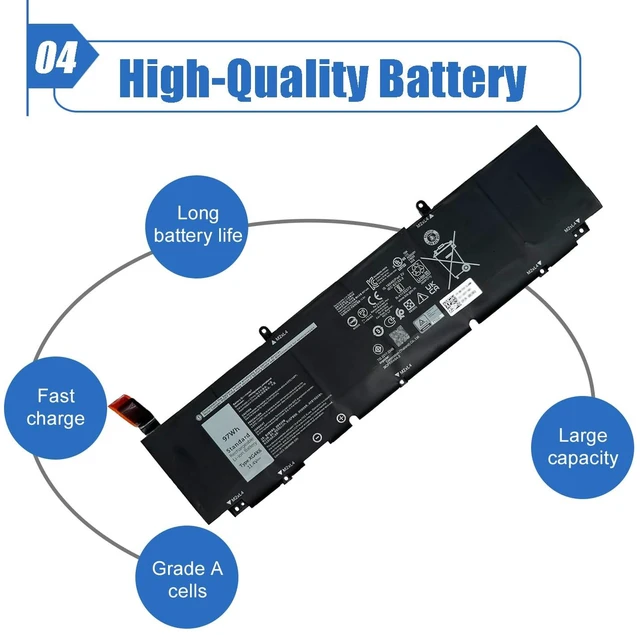 Alt view image 5 of 6 - 97Wh XG4K6 Laptop Battery Compatible with Dell XPS 17 9700 9710 9720 9730 Precision 5750 5760 5770 Series P92F P92F001 P92F002 P92F003 KRDHV 01RR3 F8CPG OF8CPG 0YY3V 5XJ6R KVPMY 11.4V