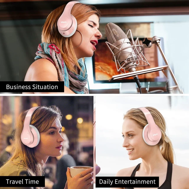 Alt view image 7 of 7 - Bluetooth Headphones Over Ear, Wireless HiFi Stereo Foldable Headset 65H Playtime, Bluetooth 6.0, 6 EQ Modes, Built-in Mic, Deep Bass Stereo, Lightweight Design for Home, Office, Travel & PC