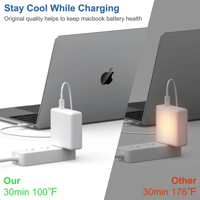 Alt view image 2 of 7 - Charger for MacBook Air Pro 118W 96W 87W 61W USB C Fast Power Adapter Compatible with MacBook Pro/Air, M1 M2 M3 M4 M5, iPad Pro, Samsung Galaxy and More, Includ 6FT USB-C Cable