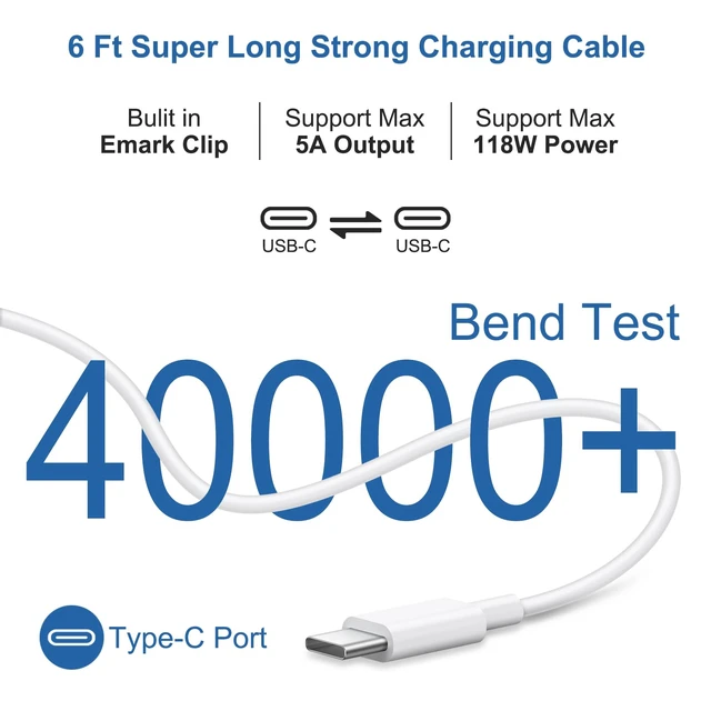 Alt view image 3 of 7 - Charger for MacBook Air Pro 118W 96W 87W 61W USB C Fast Power Adapter Compatible with MacBook Pro/Air, M1 M2 M3 M4 M5, iPad Pro, Samsung Galaxy and More, Includ 6FT USB-C Cable