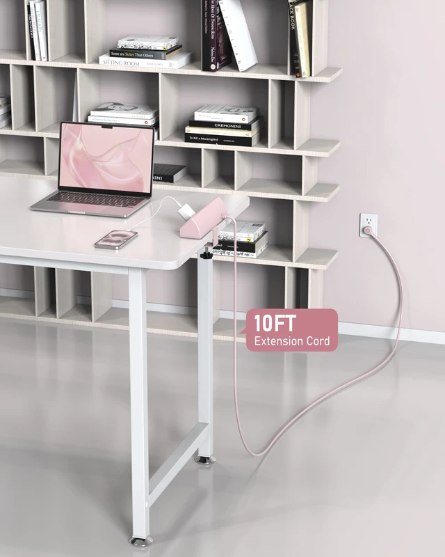 Alt view image 7 of 7 - Desk Clamp Power Strip USB C 45W,8 USB,10FT,Purple Surge Protector 1200J,Fit 1.96'' Tabletop Edge Mount,1875W Extension Cord,15A Switch,ETL Listed,Office,Gaming,Dorm