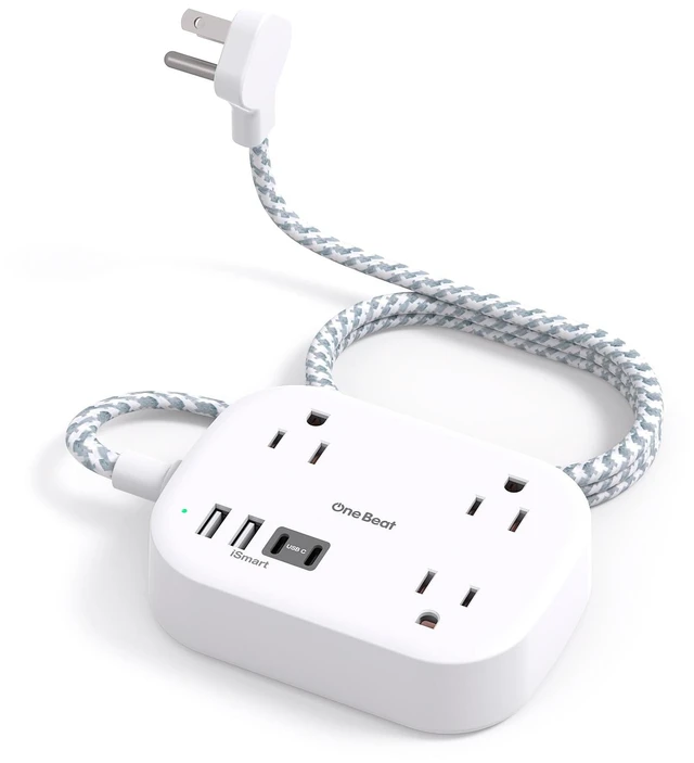 Main image of Cruise Essentials 2026, Travel Power Strip with USB C,Flat Plug 1ft Extension Cord with 3 Outlets 4 USB Ports(2 USB C), Desk Wall Outlet Extender,Non Surge Protector for Cruise,Dorm Room,ETL