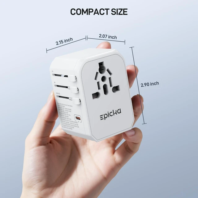 Alt view image 6 of 7 - 45W Universal Travel Adapter PD&QC, 1AC/3USB-C/2USB-A Travel Plug Adapter for EU/US/UK/AUS, Fast Charging for Multi-Device, Not A Voltage Converter, TA-105S, White