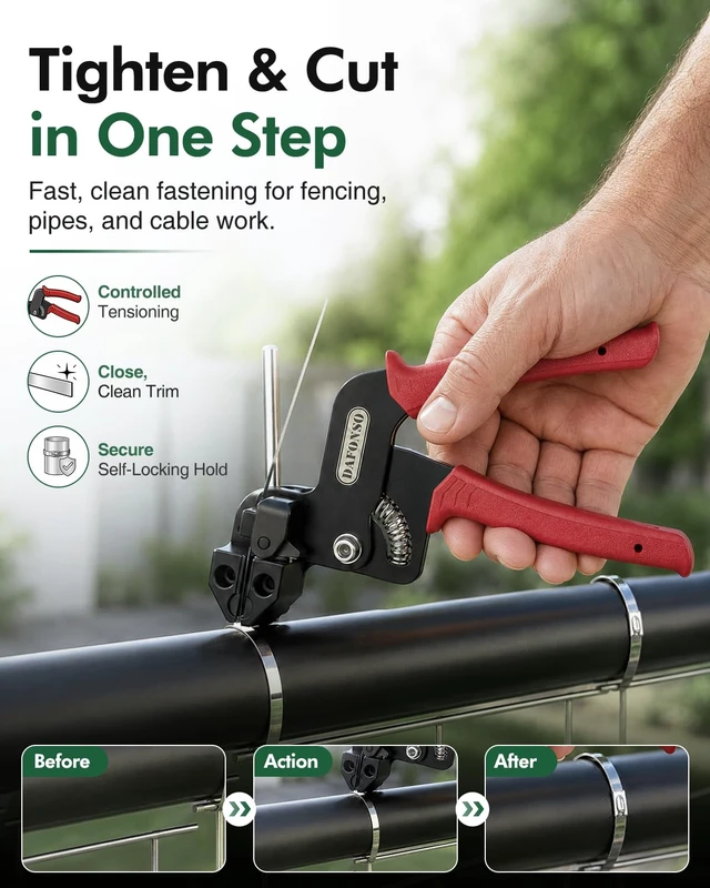 Alt view image 2 of 7 - 167-Piece Stainless Steel Cable Tie Gun Kit with 165 Metal Zip Ties Self-locking 11.8 in 304 stainless steel ties, metal scissors, fencing, exhaust wrap, cable management and outdoor work