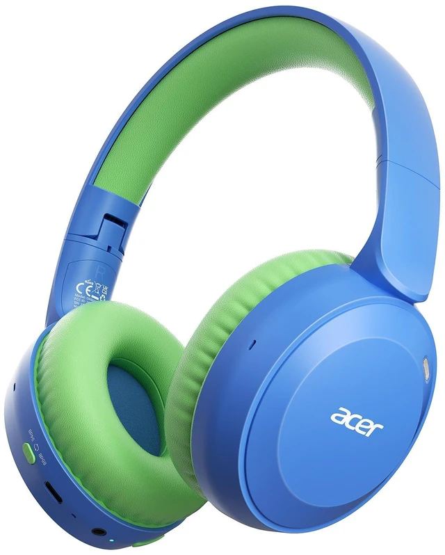 Main image of Kids Bluetooth Headphones, 85/94dB Volume Limiter, Foldable Wireless Over-Ear Headphones for iPad, Travel, 60H Playtime, Bluetooth 6.0, Built-in Mic, Blue Green