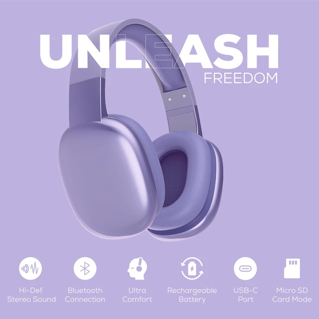 Alt view image 3 of 6 - Platinum Vibe Over-Ear Bluetooth Headphones