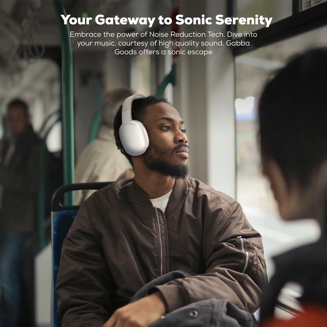 Alt view image 6 of 6 - Wireless Over Ear Bluetooth Headphones with Microphone - Wireless Headset -Noise Reduction - Bluetooth, Wired,Built in Micro SD for Travel, Home, Work TV,PC,Gaming,Cellphone (Beige)