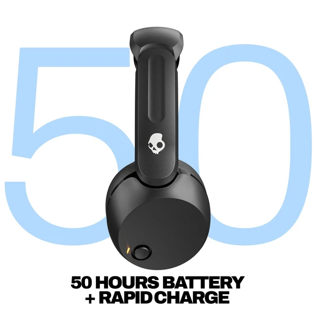Alt view image 2 of 7 - Icon 180 Wireless On-Ear Bluetooth Headphones - True Black 50 Hours Battery, Lightweight and Travel Ready, Secure Fit, Sweat and Water Resistant, Microphone iPhone Android, Foldable