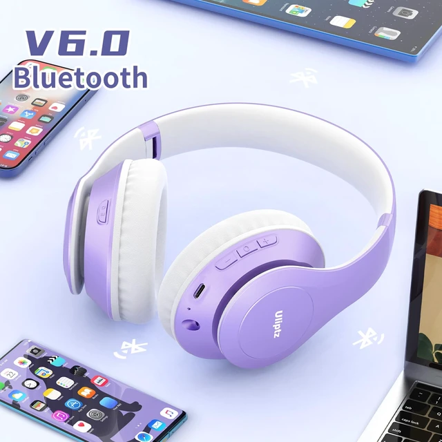 Alt view image 3 of 6 - Bluetooth Headphones Over Ear, Wireless HiFi Stereo Foldable Headset 65H Playtime, Bluetooth 6.0, 6 EQ Modes, Built-in Mic, Deep Bass Stereo, Lightweight Design for Home, Office, Travel & PC
