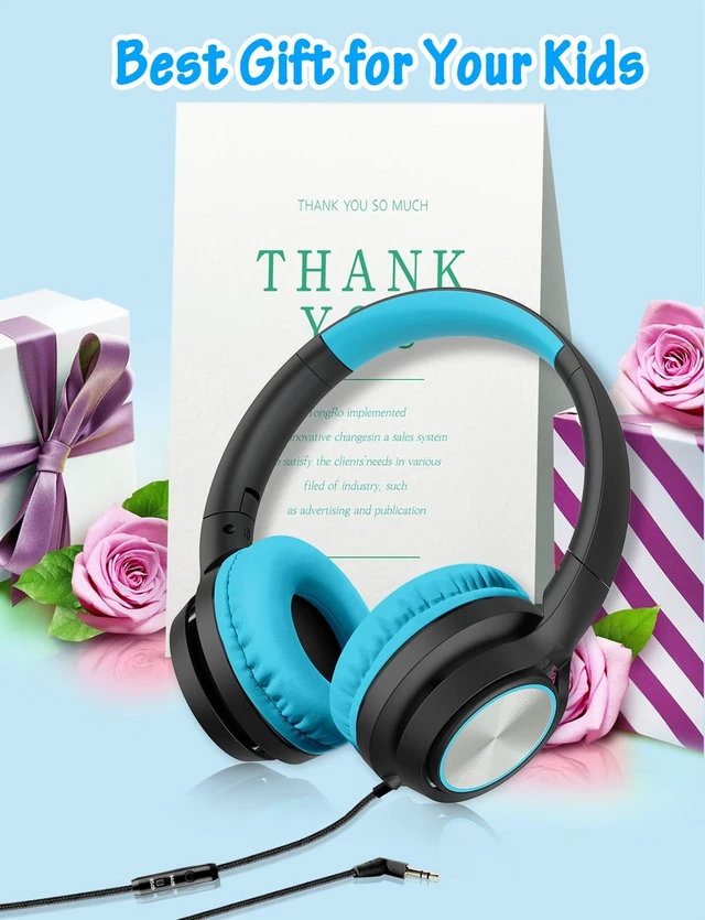 Alt view image 7 of 7 - Kids Headphones with Microphone, Wired Over Ear Headsets with Limited Volume 85dB/ 94dB for Boys Girls Teens Children Online School/Travel/iPad/Tablet/Cellphone