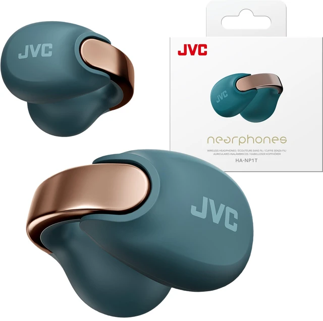 Main image of Nearphones HANP1TA Open Ear True Wireless Headphones, Teal Blue Bluetooth 5.3, 24H Playback, IPX4 Water Resistant, Built-in Mic, Ear Clip Design