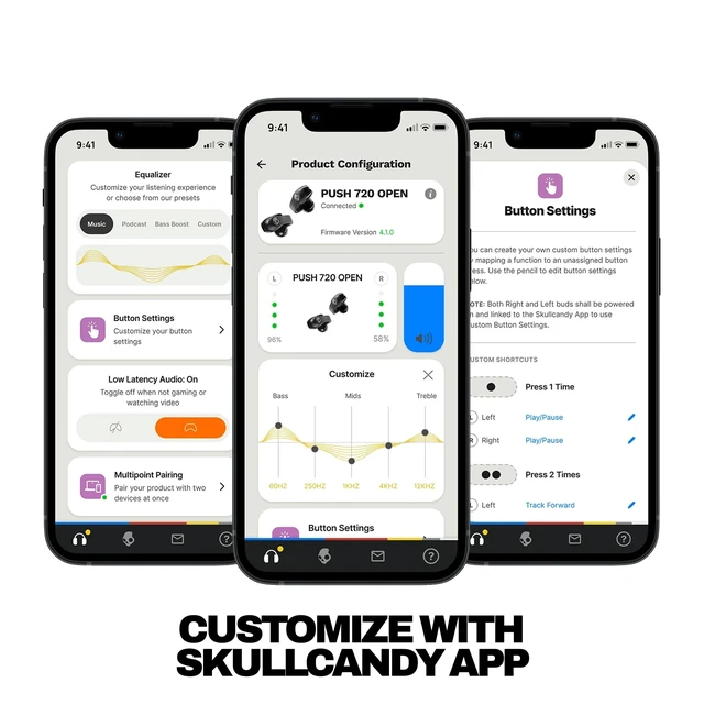 Alt view image 6 of 7 - Push 720 Open Wireless Open-Ear Bluetooth Earbuds - Cement Waterproof, Clip-On Lightweight Design, 30 Hours Battery, Wireless Charging Pouch, Exercise, Running Outdoors, Gym, Fitness