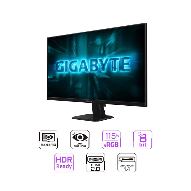 Alt view image 2 of 7 - GS27F2 27" SuperSpeed IPS FHD AMD Freesync Premium Gaming Monitor Black, FHD 1920x1080, 240Hz, 1ms MPRT, 115% sRGB Color Gamut, HDMI, DP, AMD Freesync, Tilt Adjustable, Ergonomic Stand