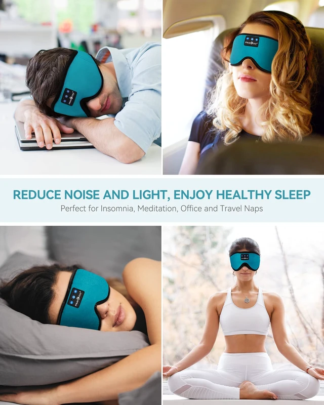 Alt view image 7 of 7 - 3D Sleep Headphones Bluetooth 5.4 Sleep Mask with HD Speakers Soft Velvet Cotton Fabric, Blackout Design, Side Sleeper Comfort, Washable Style, 14 Hours Playtime, Travel Meditation Gifts