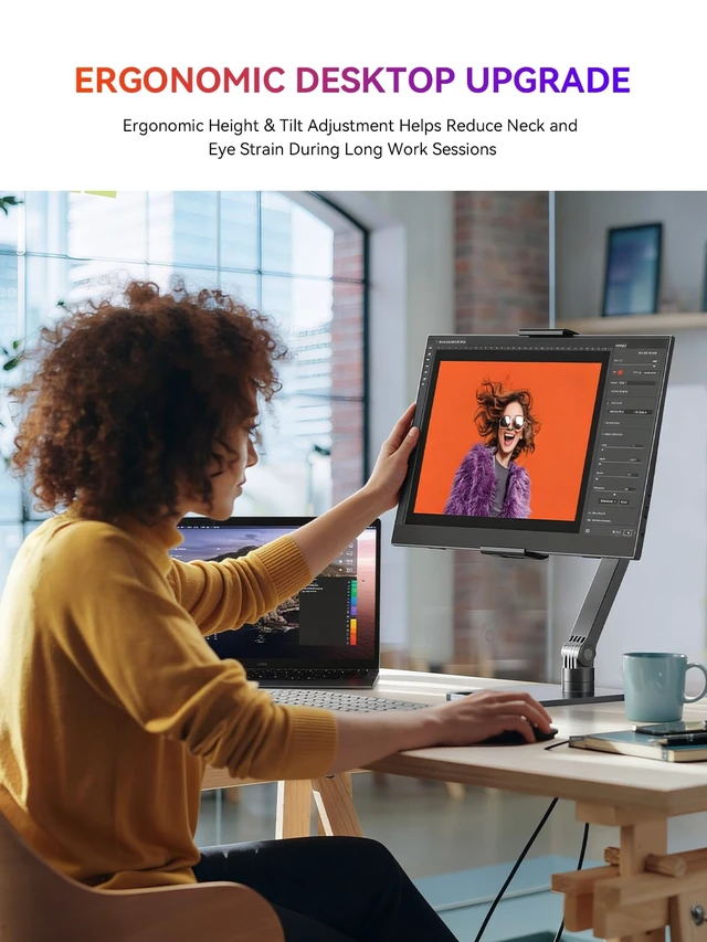 Alt view image 4 of 7 - Portable Monitor, 15.6" 125% sRGB Ultra-Slim Laptop Display 1080P, 2000:1 Contrast, VESA Support, Stand Included, USB-C & Mini HDMI External Screen for Laptop, Gaming & Travel