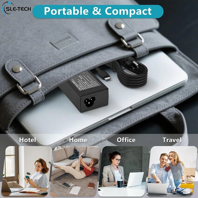 Alt view image 7 of 7 - 65W USB-C Type-C Fast Charger for HP Chromebook 14 x360 14c Plus Compatible with HP 11 11A G5-G8 EE,14a, 14c, Chromebook Plus, TPN-LA12 HA01 CA06 CA21, 20V 3.25A, Type-C PD Cord