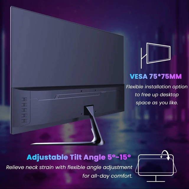 Alt view image 6 of 7 - 24.5 Inch Gaming Monitor Flat VA Panel, 240Hz Monitor 1ms FreeSync, 3000:1 High Contrast, 68% NTSC, VESA 75x75mm Wall Mountable
