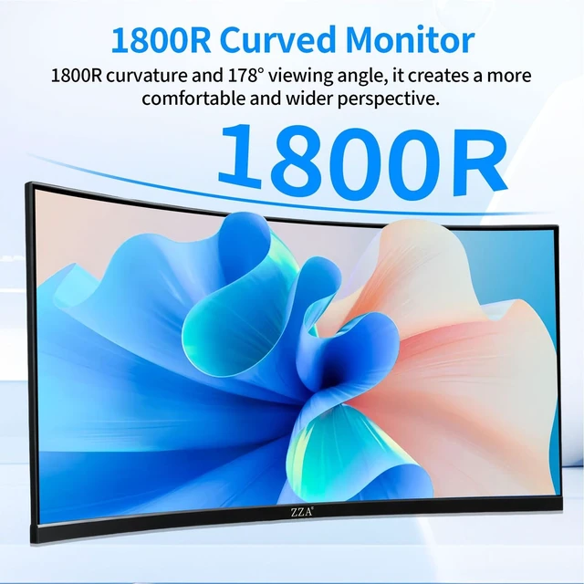 Alt view image 4 of 7 - 27 inch 100Hz Curved Monitor with 1K 1920x1080 Computer Screen 27 inch FHD with HDMI,VGA and Wall Mountable 1080P Eye Care PC Office Display for Working and Gaming