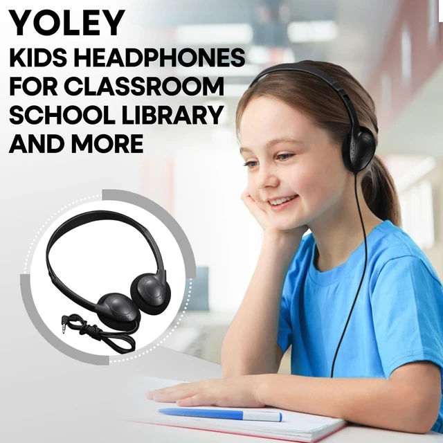 Alt view image 6 of 7 - Classroom Headphones Bulk 100 Pack Class Set for School Students Kids and Adult -Sturdy Wired 3.5mm Plug (Black, 100 Pack)