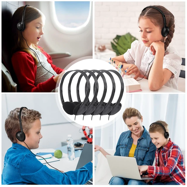 Alt view image 7 of 7 - Classroom Headphones Bulk 100 Pack Class Set for School Students Kids and Adult -Sturdy Wired 3.5mm Plug (Black, 100 Pack)