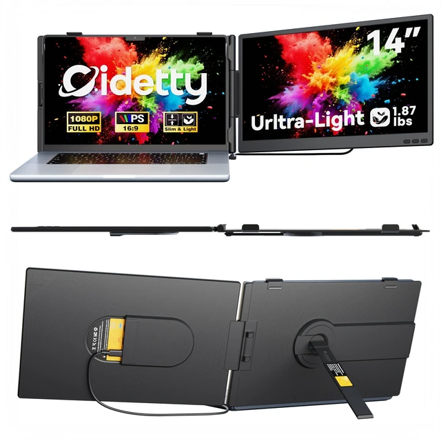 Main image of Laptop Screen Extender Monitor Portable, 14" Ultra-Thin Dual Laptop Monitor FHD 1080P IPS, USB-C/HDMI Plug & Play Travel Monitor for 13-17" Laptops, Compatible with Wins/Mac/Chrome/Switch